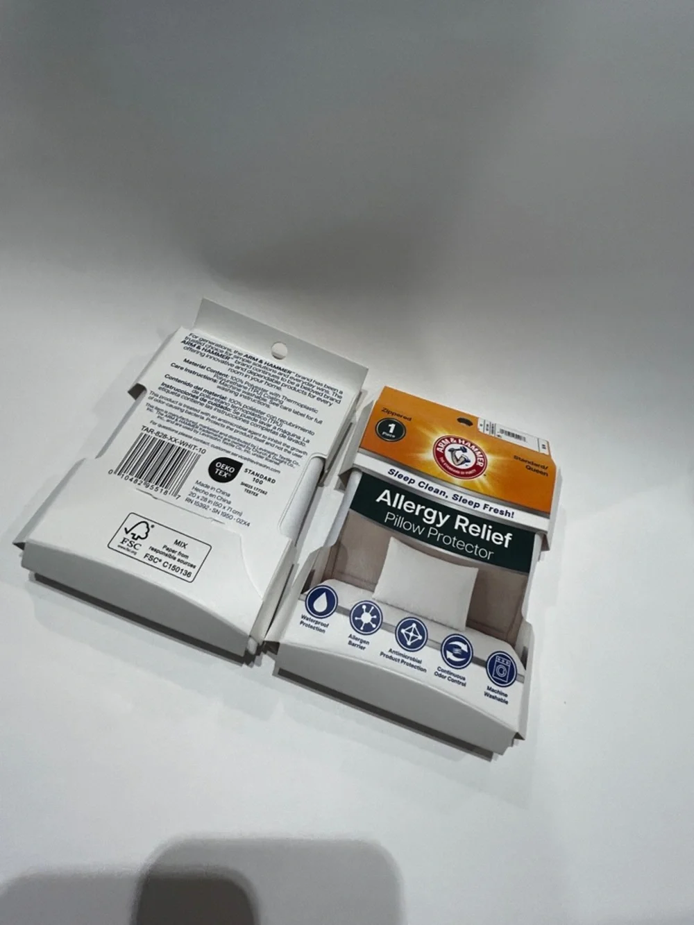 Arm & Hammer Allergy Relief Pillow Protector set of two standard queen size bws